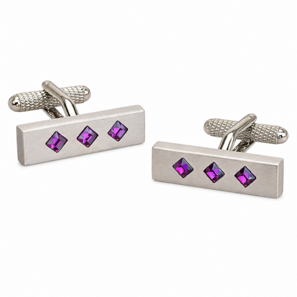 purple crystals cufflinks
