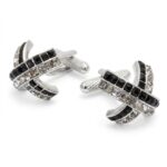 Jet & Clear Crystals Cufflinks