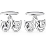 Drama Mask Chain Link Cufflinks