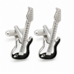 black electric guitar cufflinks (stratocaster)