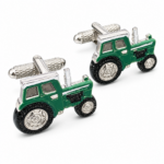 green tractor cufflinks