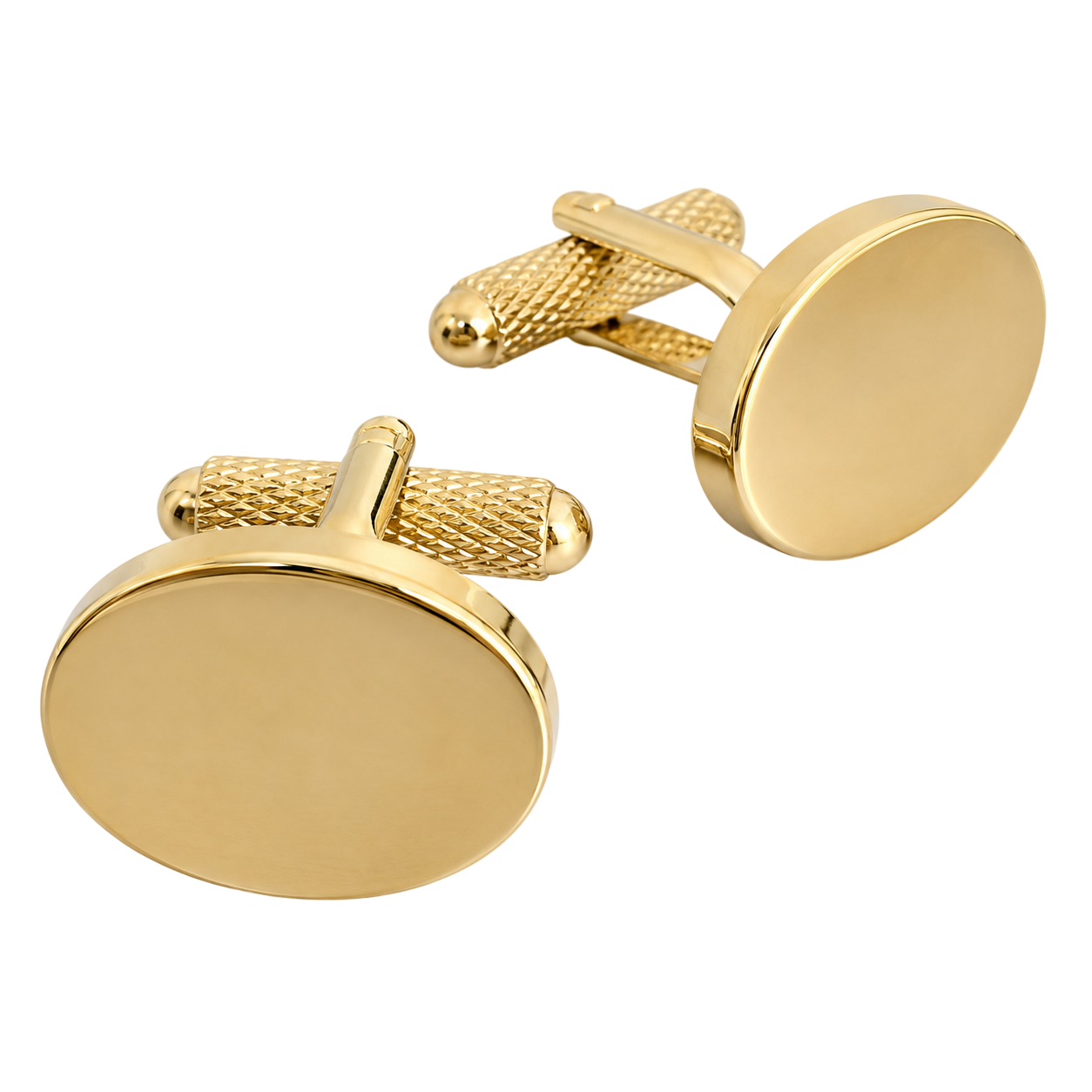 plain gold oval cufflinks