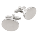 plain silver oval cufflinks