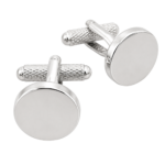 plain circle silver cufflinks