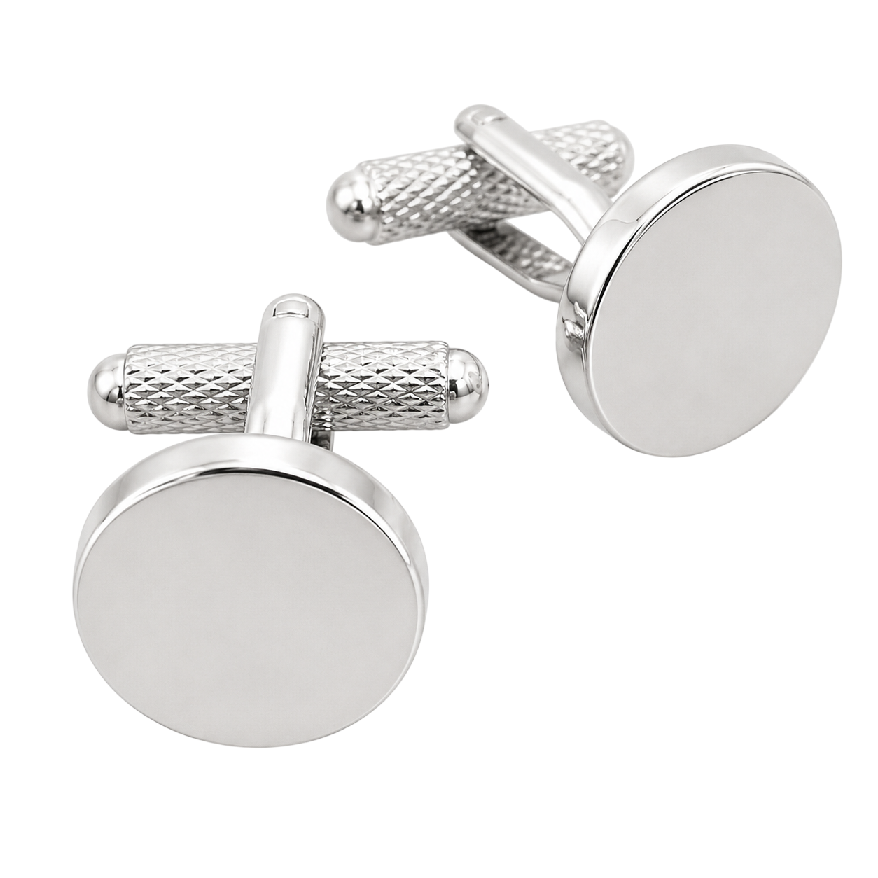 plain circle silver cufflinks