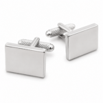 plain silver rectangle cufflinks