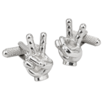 v-sign (peace) cufflinks