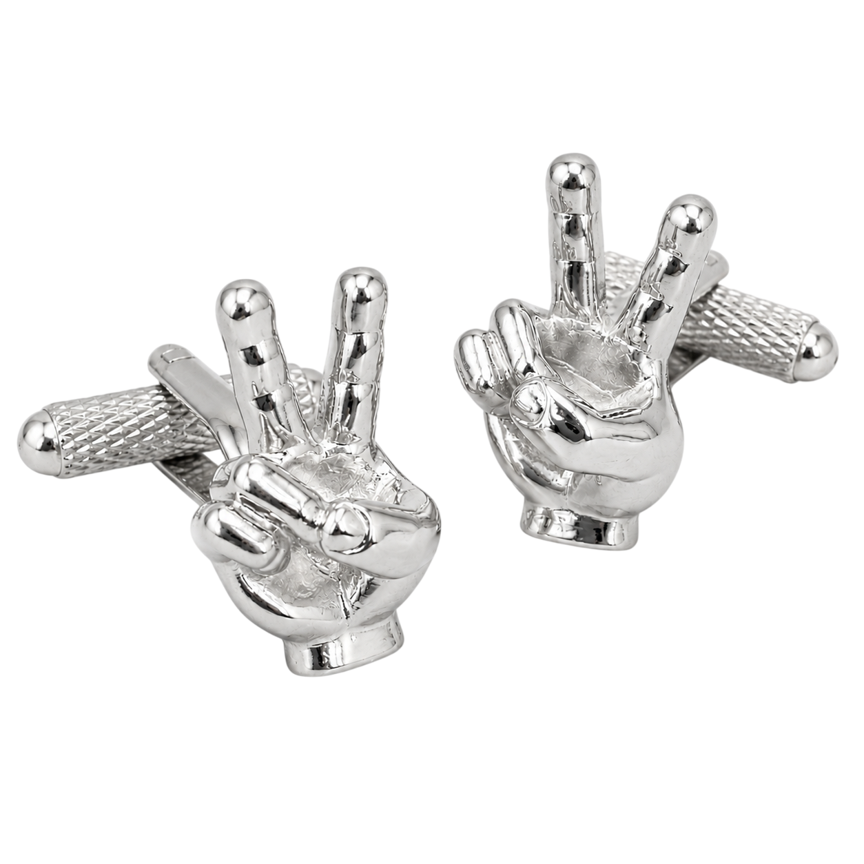 v-sign (peace) cufflinks
