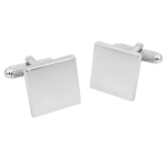 plain silver square cufflinks (engravable)