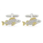 Fish Rhodium Gilt Cufflinks