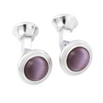 Cat’s Eye Purple - Belly Button Style Cufflinks