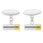 Cartridge Chain Link Rhodium & Gilt Cufflinks