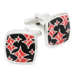 Black & Pink Square Cufflinks
