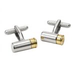 Cartridge Rhodium Gilt Cufflinks