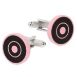Black & Pink Circle Cufflinks