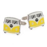 Camper Van Yellow Cufflinks