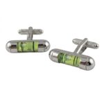 Spirit Level Green Cufflinks