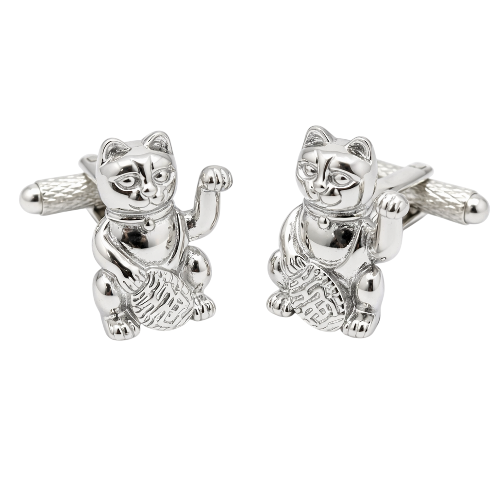 lucky cat cufflinks