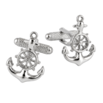 anchor and ship's wheel cufflinks