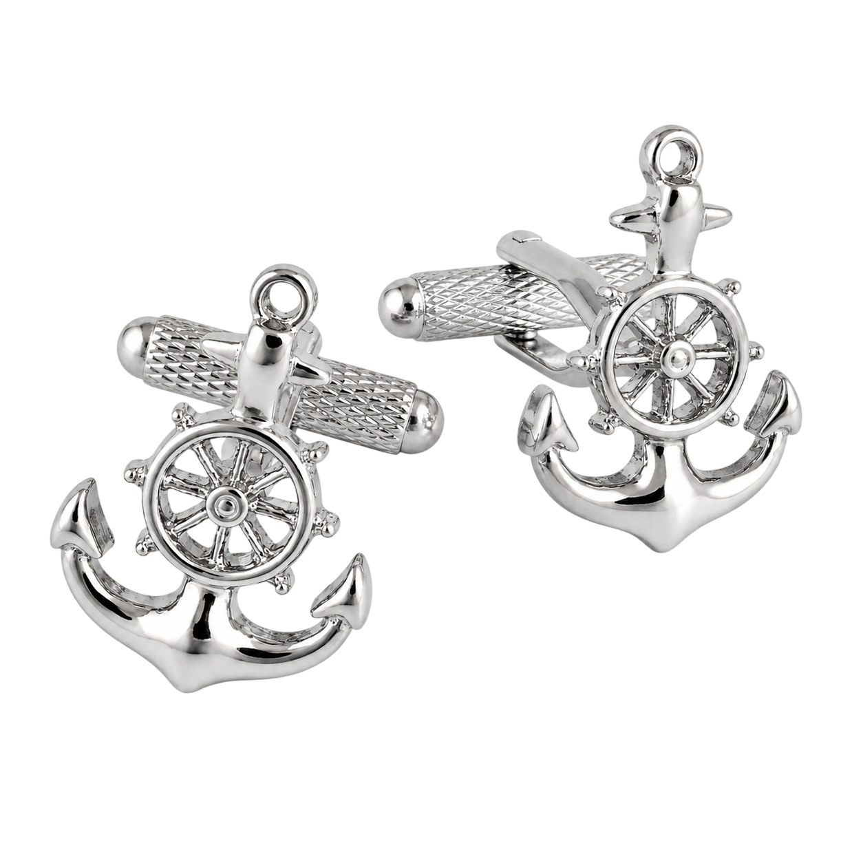 anchor and ship's wheel cufflinks