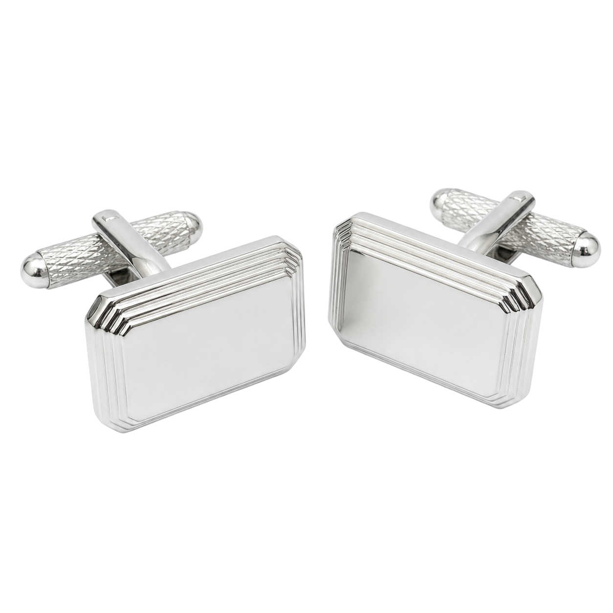 stepped rectangle cufflinks