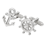 ship's wheel and anchor cufflinks
