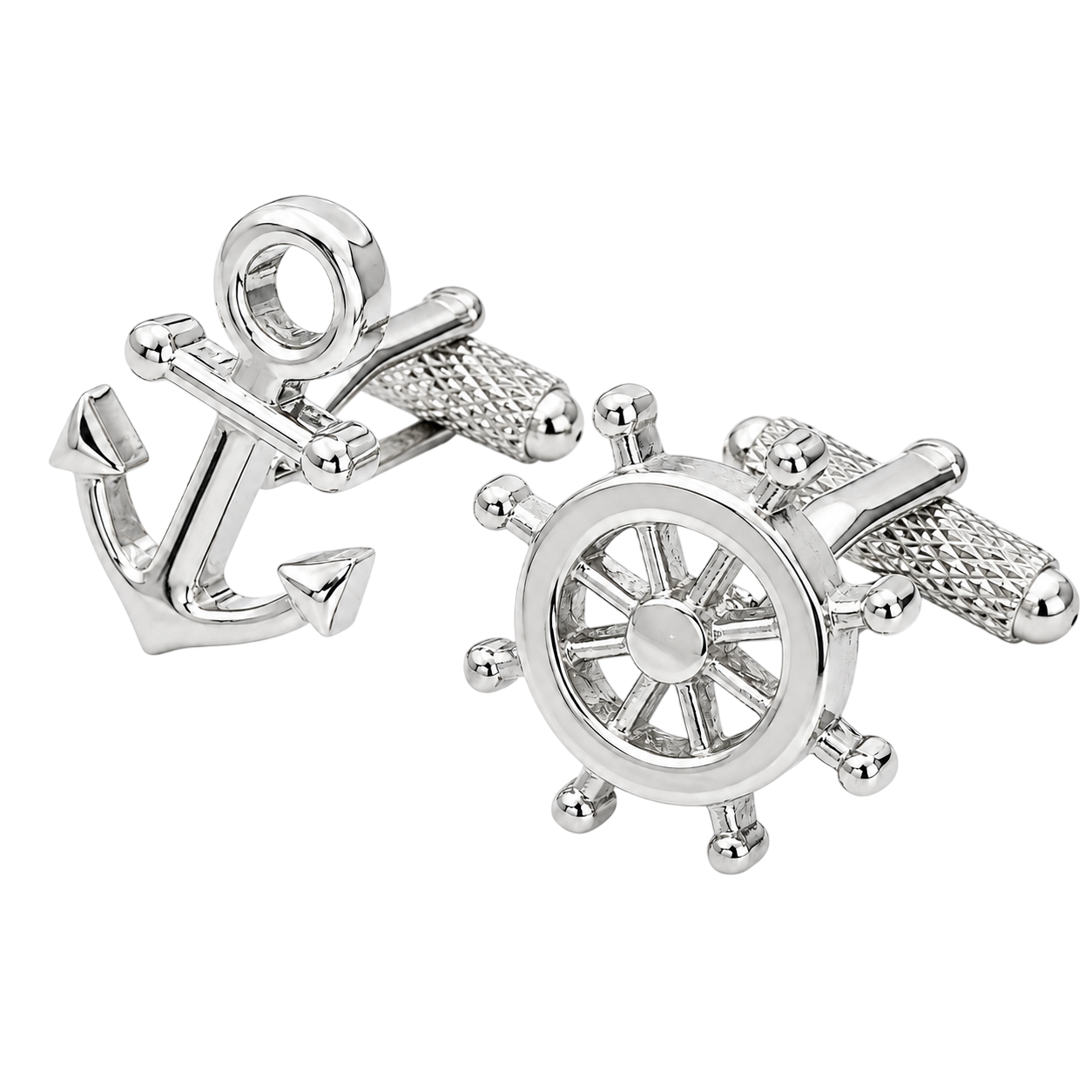 ship's wheel and anchor cufflinks