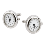 Watch Oval Chrome Cufflinks