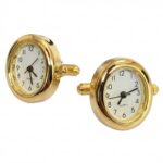 Watch Oval Gold Cufflinks