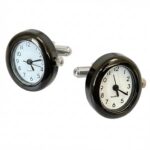 Watch Oval Black Cufflinks