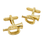 gold bugle horn cufflinks