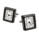 Watch Rectangle Black Cufflinks