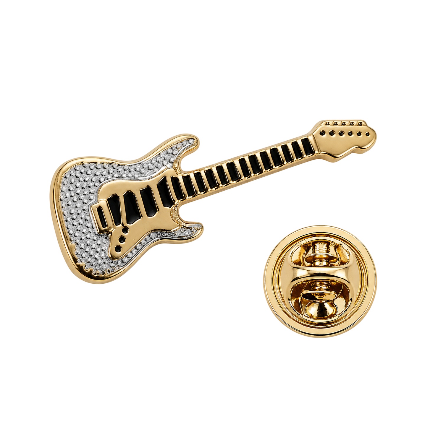 gold stratocaster lapel pin