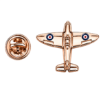 rose gold spitfire plane lapel pin