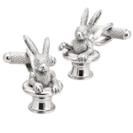Magicians Rabbit in Top Hat Cufflinks