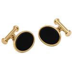 Onyx Gilt Chain Link Cufflinks