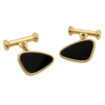 Onyx Gilt Chain Link Cufflinks