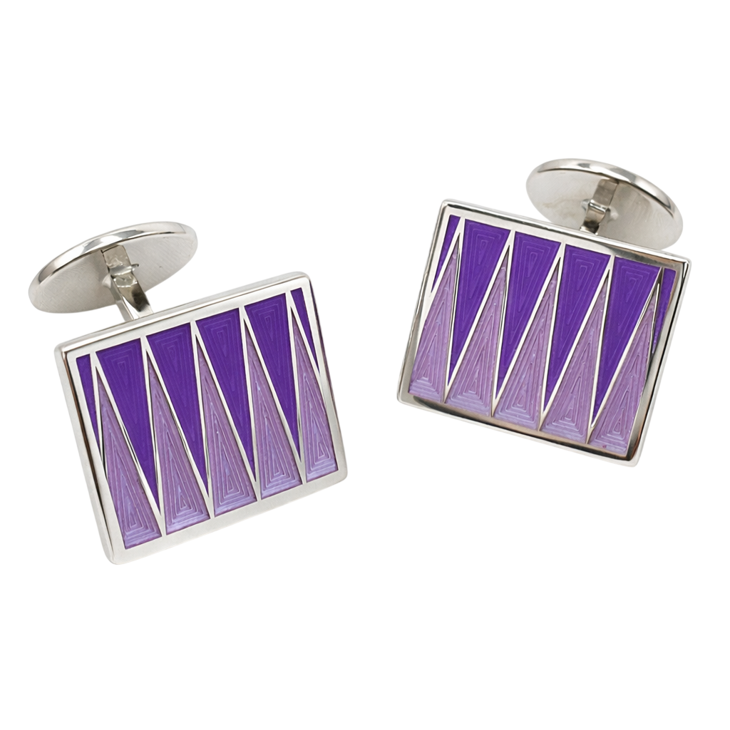 purple zig zag cufflinks