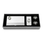 Steering Wheel Business Card Holder + Money Clip + Cufflinks Set