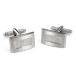 Brushed Rhodium Rectangle Cufflinks