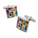 Multi Coloured Square Cufflinks