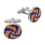 Purple/Orange Round Cufflinks