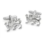 Rhodium Lion Cufflinks