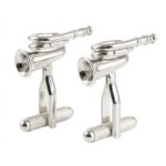 Bugle Horn Rhodium Cufflinks