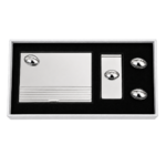 Rugby Ball Business Card Holder + Money Clip + Cufflinks Set