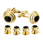 Tuxedo Gold Cuff Links + 4 Shirt Studs