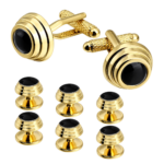 Tuxedo Gold Cuff Links + 4 Shirt Studs (+2 Spare Studs)