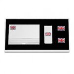 Union Jack Flag Business Card Holder + Money Clip + Cufflinks Set