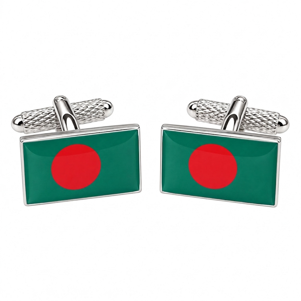 Bangladesh Flag Cufflinks - Image 1