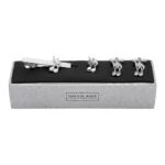 Musical Notes Cufflinks-Lapel Pin-Tie Bar Set